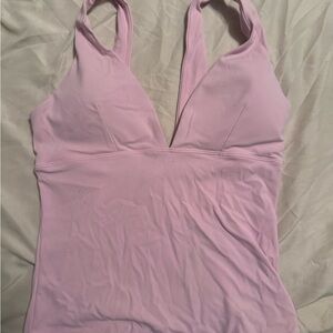 Plunging V-Neck Camisole Tank - Pastel Pink